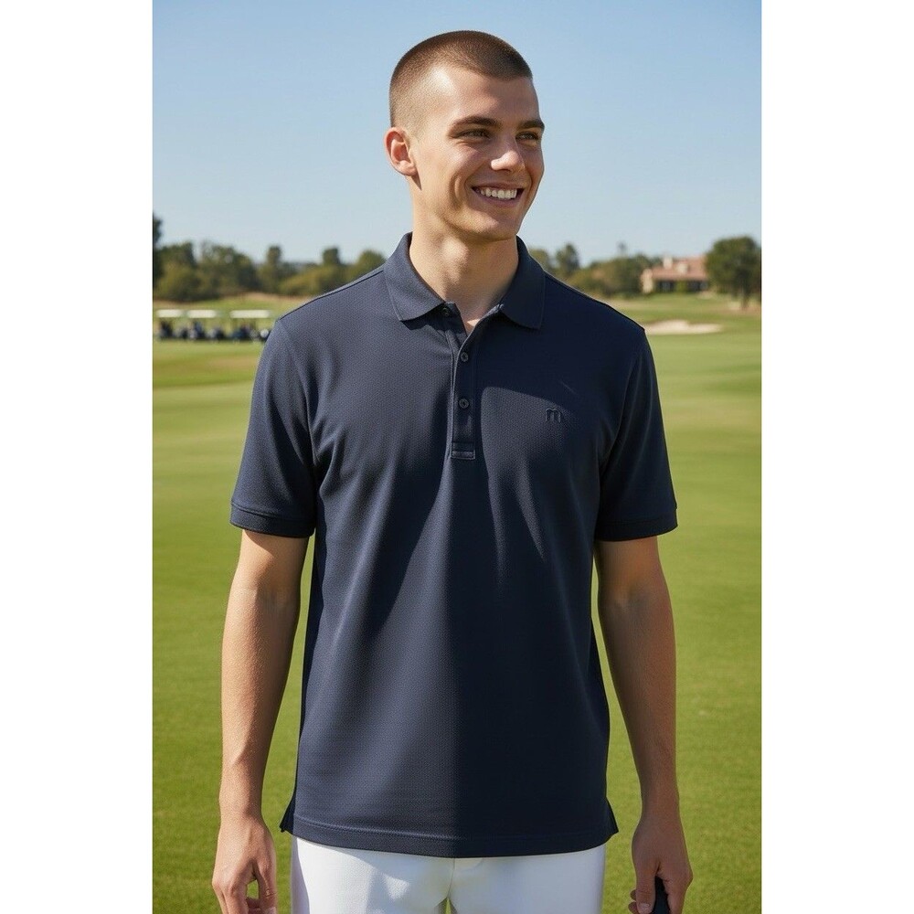 Travis Mathews NEW mens black collared performance polo sz L athleisure gorpcore